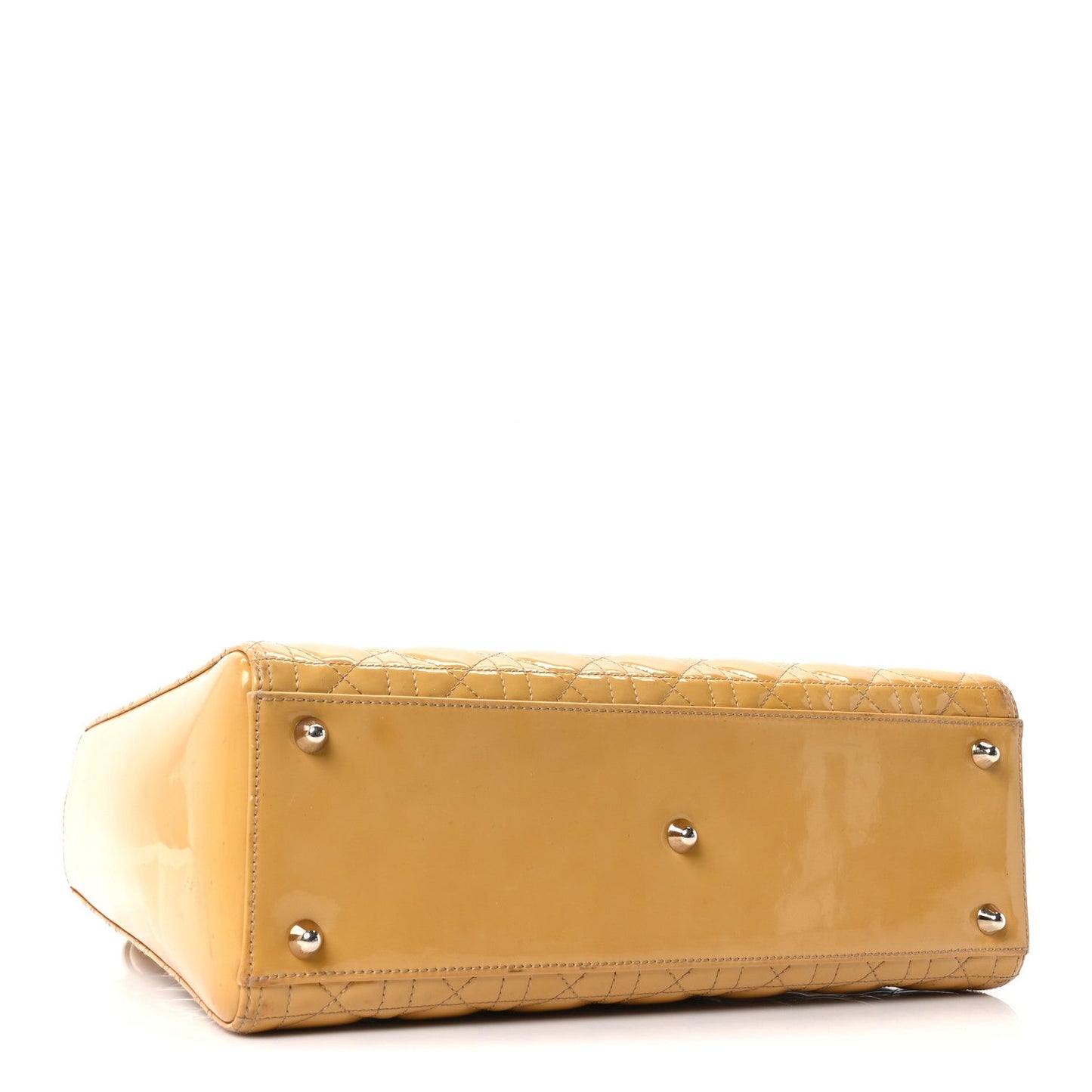 Patent Cannage Large Lady Dior Beige