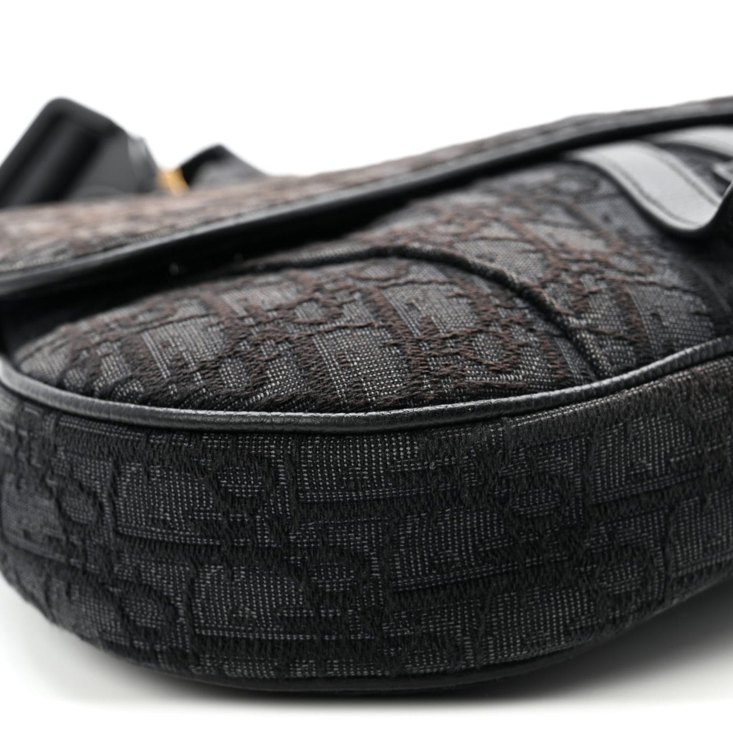 Oblique Mens Saddle Bag Black Blue