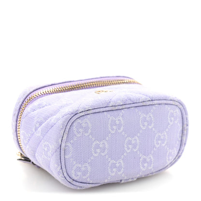 Denim GG Monogram Nano GG Marmont Vanity Bag Light Purple