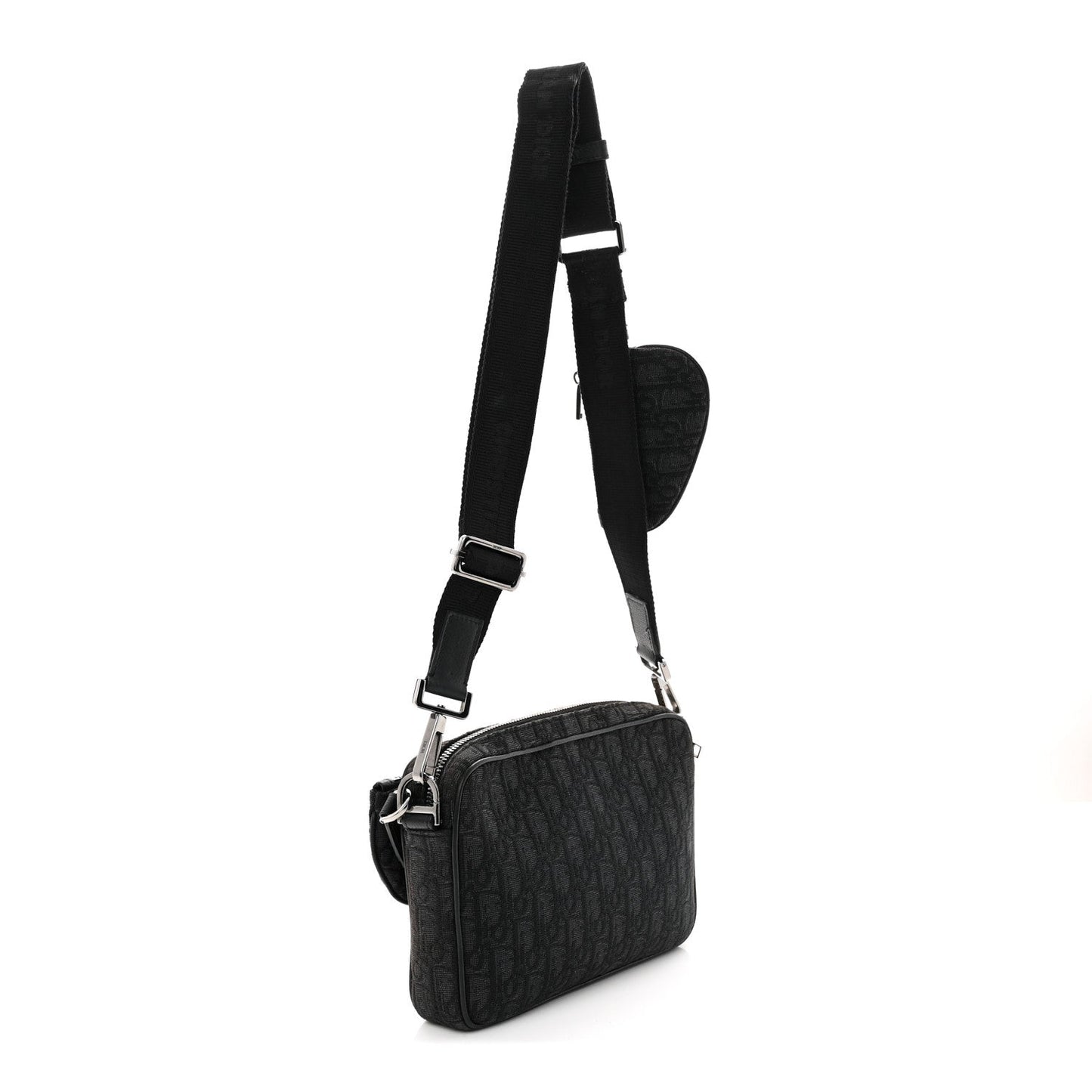 Oblique Saddle Triple Pouch Black