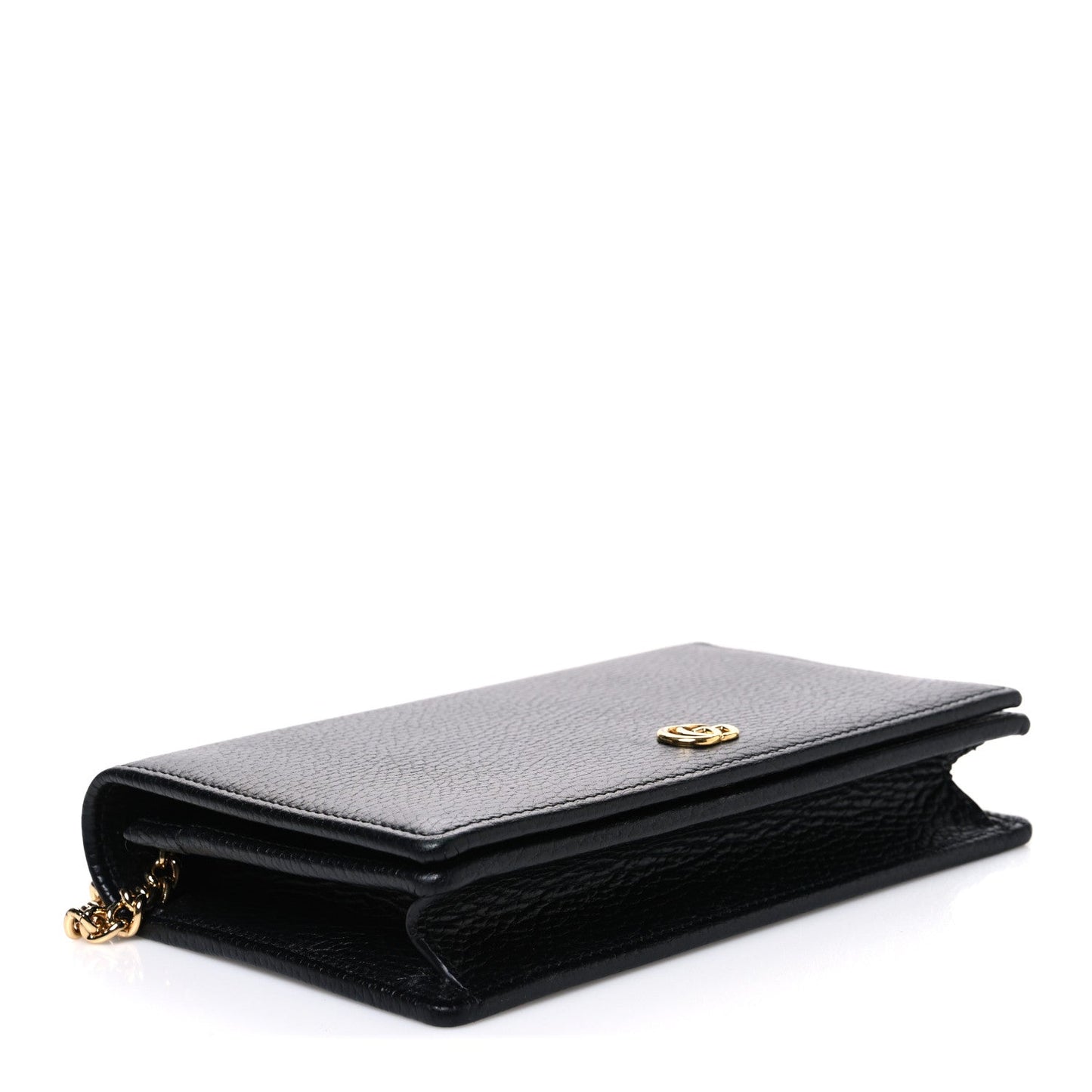 Calfskin Mini GG Marmont Chain Wallet Black