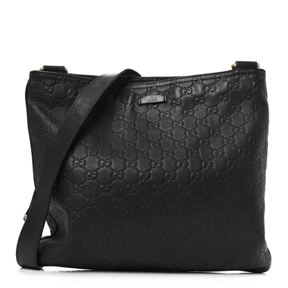 Guccissima Medium Flat Messenger Bag Black