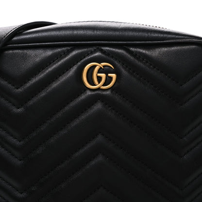 Calfskin Matelasse GG Marmont Travel Bag Black