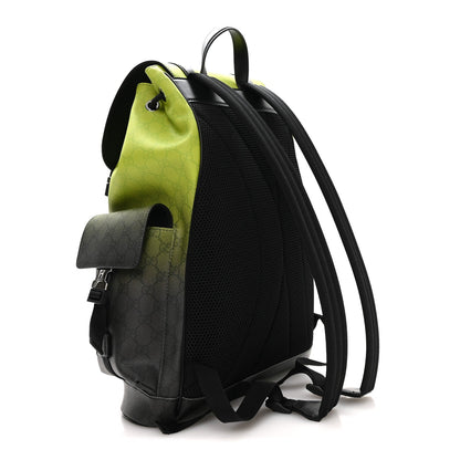 GG Supreme Monogram Large Double Buckle Backpack Green