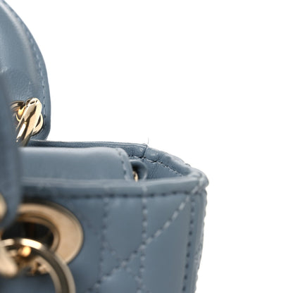Lambskin Cannage Micro Lady D-Joy Cloud Blue