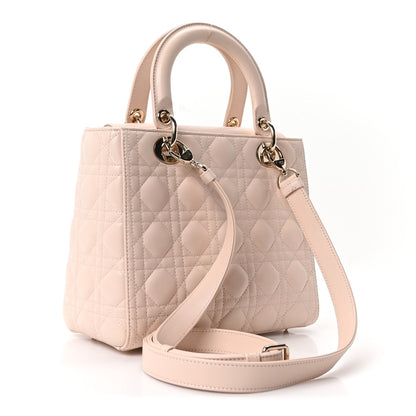 Lambskin Cannage Medium Lady Dior Light Pink