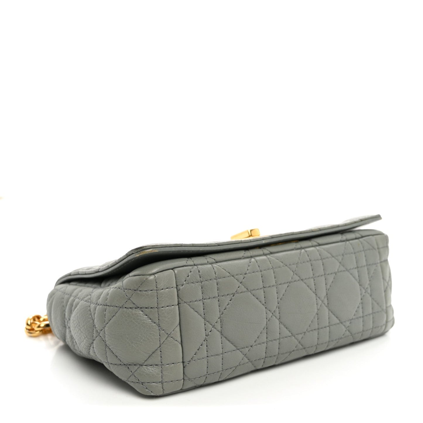 Calfskin Cannage Small Caro Bag Grey