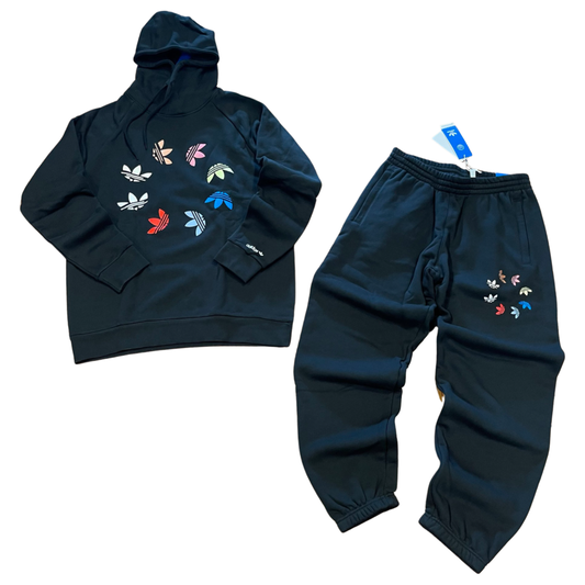 Adidas Originals Men’s SHATTERED LOGO HOODY SWEATSUIT-BLACK/MULTI COLOR