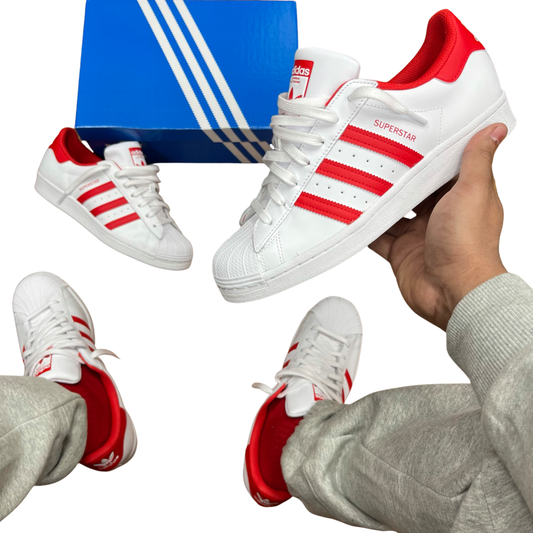 Adidas Original SUPERSTAR FOUNDATION Men’s - WHITE RED