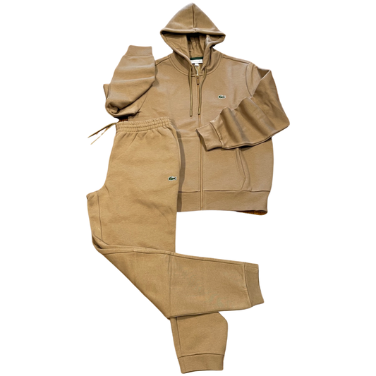 LACOSTE FUll ZIP HOODED CLASSIC SWEATSUIT Men’s -BROWN