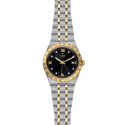Tudor Royal Automatic Black Dial Two Tone Steel Strap Watch for Men - M28603-0003