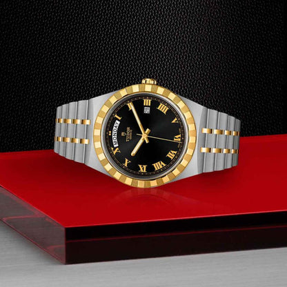 Tudor Royal Automatic Black Dial Two Tone Steel Strap Watch for Men - M28603-0003