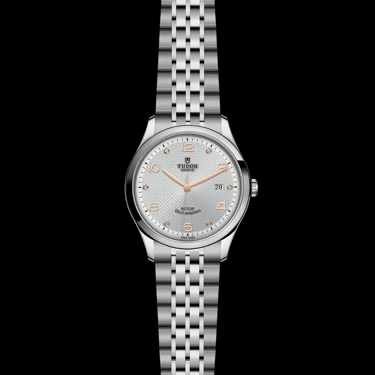 Tudor 1926 Automatic Diamonds Silver Dial Silver Steel Strap Watch for Men - M91650-0003