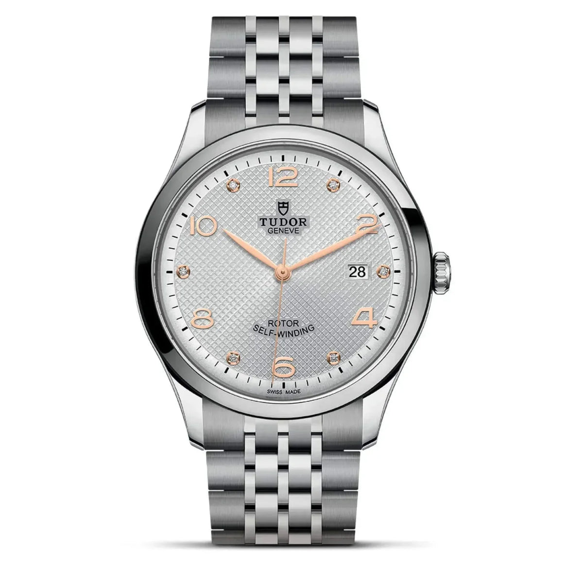 Tudor 1926 Automatic Diamonds Silver Dial Silver Steel Strap Watch for Men - M91650-0003