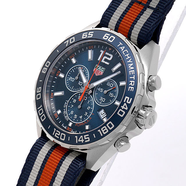 Tag Heuer Formula 1 Chronograph 43mm Blue Dial NATO Strap Watch for Men - CAZ1014.FC8196