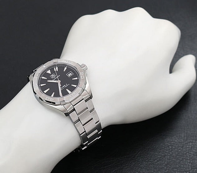 Tag Heuer Aquaracer Automatic Black Dial Silver Steel Strap Watch for Men - WAY2110.BA0928