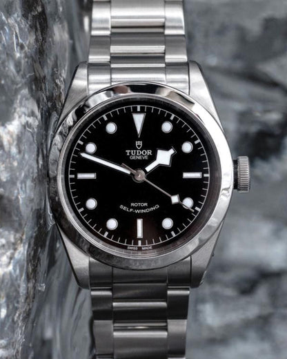 Tudor Black Bay Automatic Black Dial Silver Steel Strap Watch for Men - M79540-0001