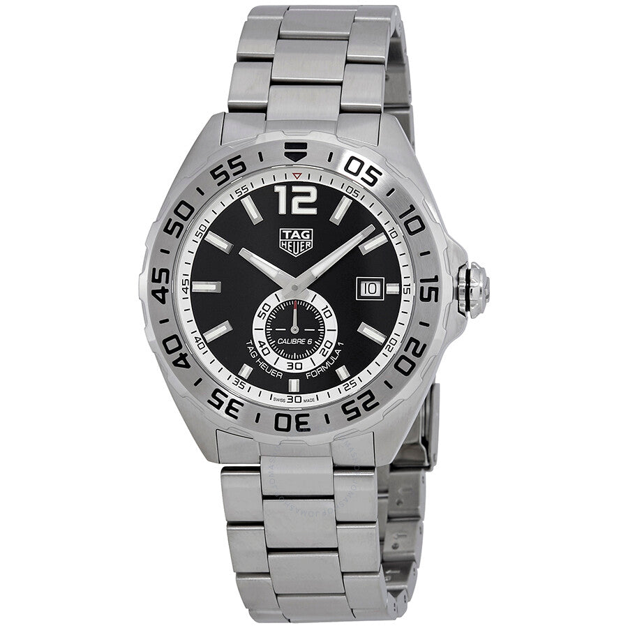 Tag Heuer Formula 1 Automatic Black Dial Silver Steel Strap Watch for Men - WAZ2012.BA0842