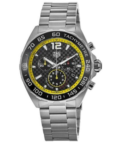 Tag Heuer Formula 1 Chronograph Black Dial Silver Steel Strap Watch for Men- CAZ101AC.BA0842