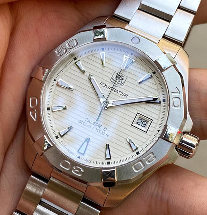 Tag Heuer Aquaracer White Dial Watch for Men - WAY2111.BA0928