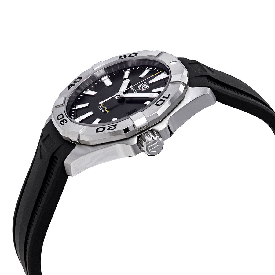 Tag Heuer Aquaracer Quartz Black Dial Black Rubber Strap Watch for Men -  WBD1110.FT8021