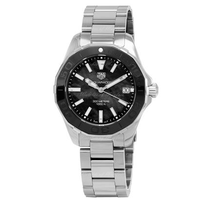 Tag Heuer Aquaracer Quartz Black Dial Silver Steel Strap Watch for Women - WAY131K.BA0748