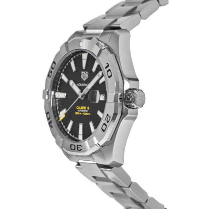 Tag Heuer Aquaracer Automatic Black Dial Silver Steel Strap Watch for Men - WAY2010.BA0927