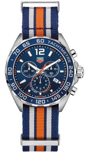 Tag Heuer Formula 1 Chronograph 43mm Blue Dial NATO Strap Watch for Men - CAZ1014.FC8196