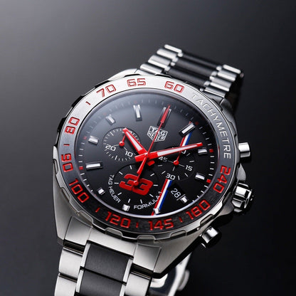Tag Heuer Formula 1 Max Verstappen Limited Edition Grey Dial Two Tone Steel Strap Watch for Gents - CAZ101U.BA0843