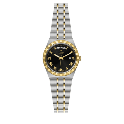 Tudor Royal Automatic Black Dial Two Tone Steel Strap Watch for Men - M28603-0003