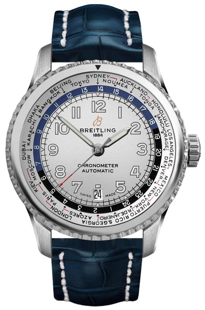 Breitling Navitimer Aviator 8 Unitime 43mm Silver Dial Men's Watch AB3521U01G1P2