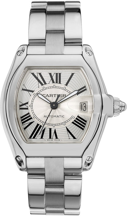 Cartier Roadster Sunray Silver Dial Stainless Men's Watch W62025V3