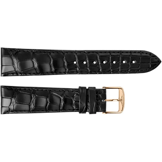 Longines 20mm Black Leather Strap With Pattern L682101028