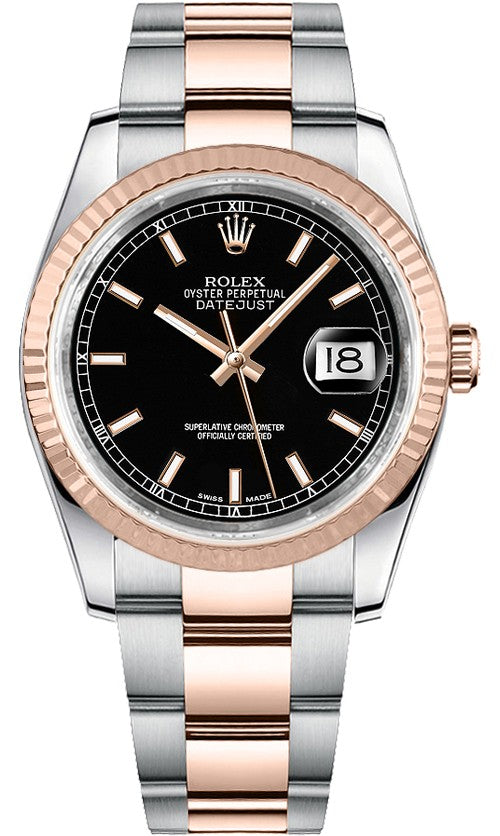 Rolex Datejust 36 Everose Gold & Stainless Steel Watch 116231-0093