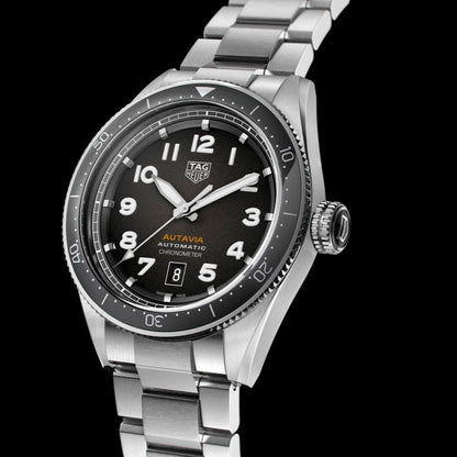 Tag Heuer Autavia Automatic Grey Dial Silver Steel Strap Watch for Men - WBE5114.EB0173