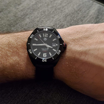 Tag Heuer Formula 1 Automatic Black Dial Black Rubber Strap Watch for Men - WAZ2115.FT8023