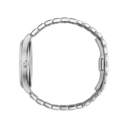 Gucci G Timeless Black Dial Silver Steel Strap Watch For Women - YA126573A