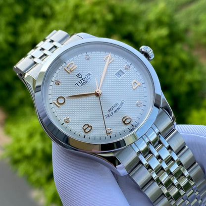 Tudor 1926 Automatic Diamonds Silver Dial Silver Steel Strap Watch for Men - M91650-0003